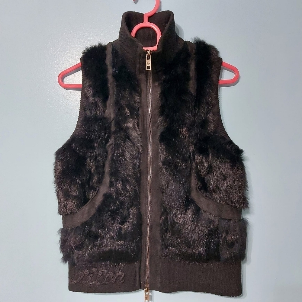 Abercrombie & Fitch Dark Faux Fur Vest
